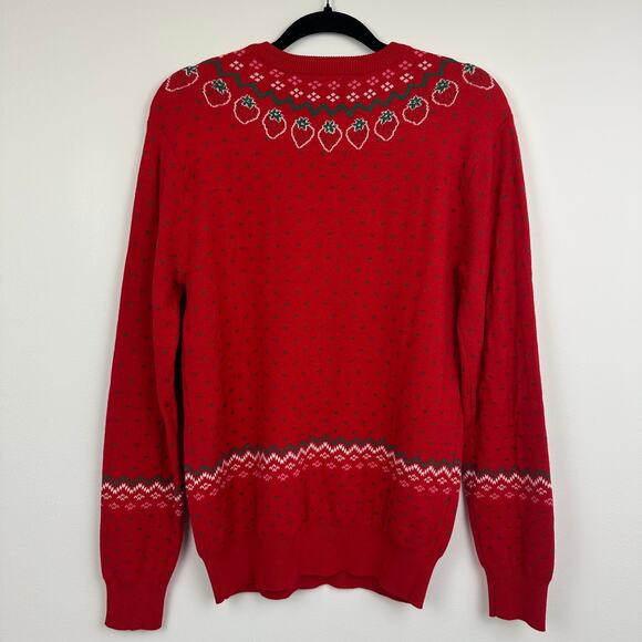 NWT BoxLunch Strawberry Shortcake Wreath Portrait Red Knit Holiday Sweater XS - Picture 2 of 11